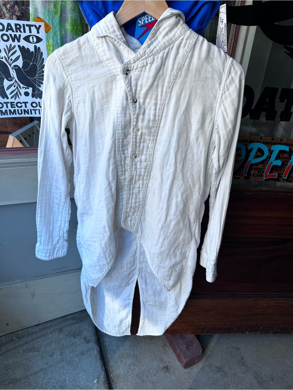 Kapital Japan White Button-Front asymmetrical Tunic 100%cotton XS